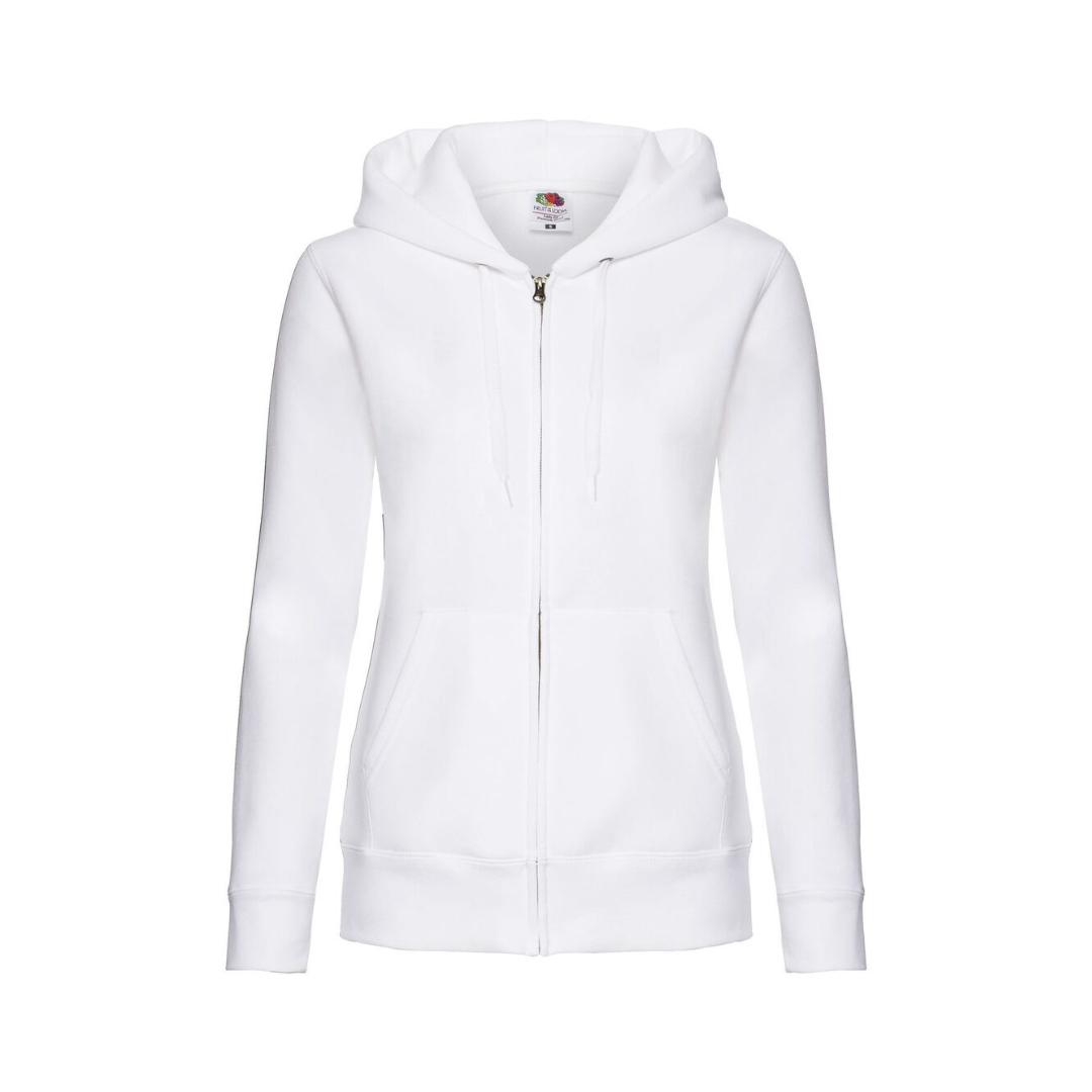 Premium Lady Felpa Cappuccio Zip lunga - Fruit of the Loom
