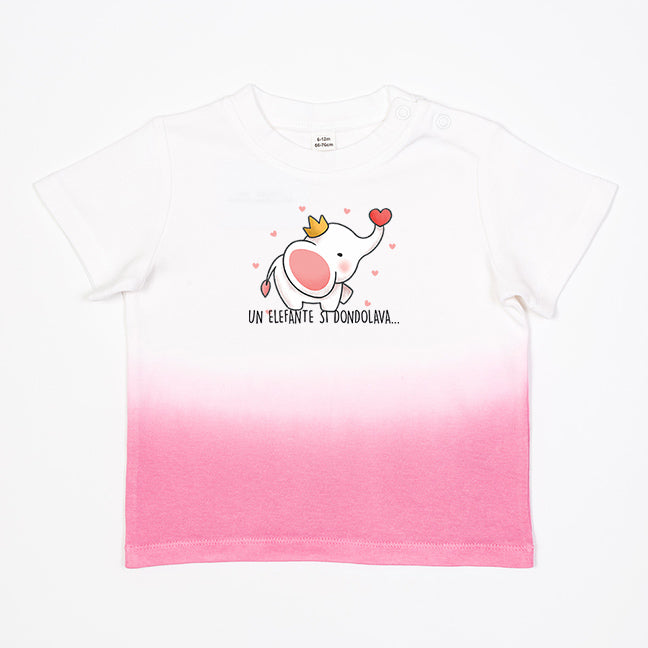 Un Elefante si Dondolava Maglia Bambina in Cotone Organico